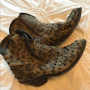 Liberty black camo studded booties size 11